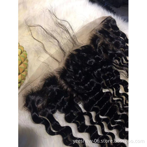 Factory wholesale spot 34 36 38 inches hd  lace front wigs human hair deep wave virgin human hair lace frontal wigs